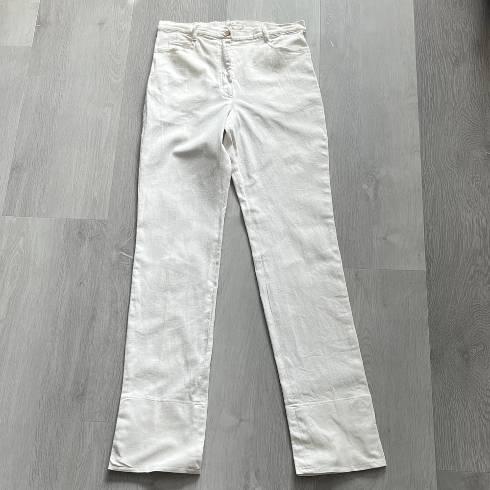 JIL SANDERS WOMENS STRAIGHT LEG JEANS NATURAL WHITE MADE ITALY 38